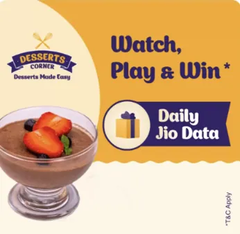 5 Method. MyJio Dessert Corner Game: Enjoy 300 MB And 1 GB of Instant Free Jio Data